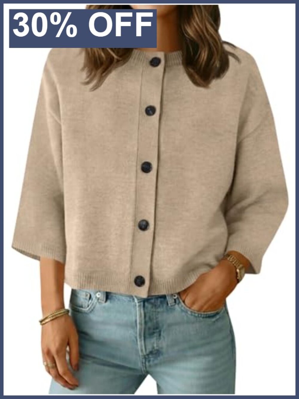 Saodimallsu Women's Short Sleeve Button Down Knit Cardigan Sweater